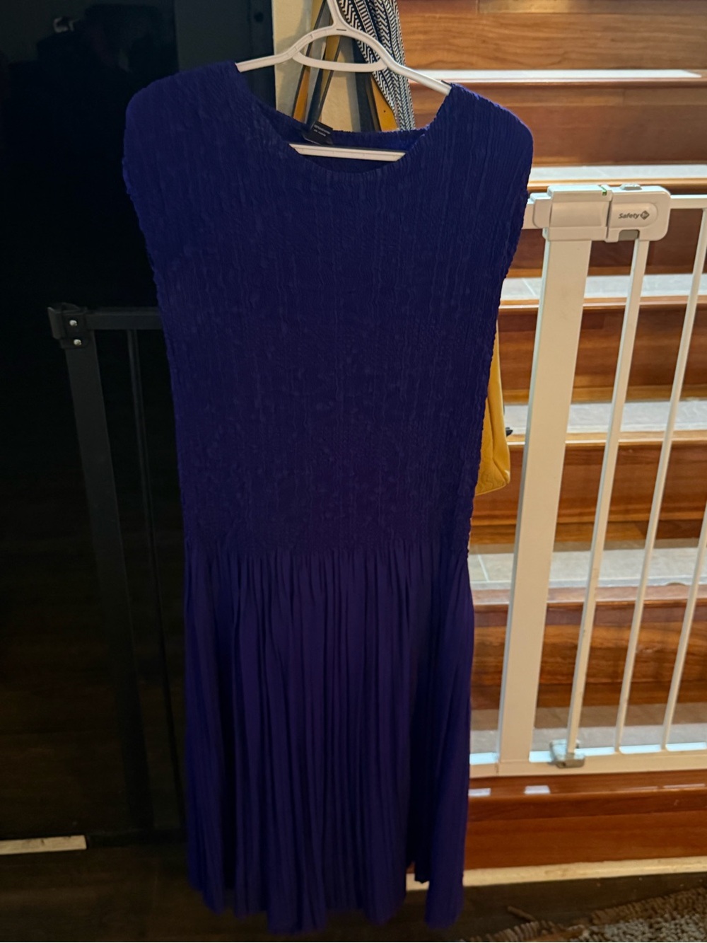 Deep Purple Pleated Midi Dress
